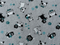 Preview: Schwere Baumwolle Katze Grau Bunt Nr 4977