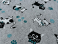 Preview: Schwere Baumwolle Katze Grau Bunt Nr 4977