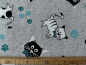 Preview: Schwere Baumwolle Katze Grau Bunt Nr 4977