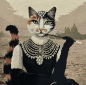 Preview: Dekostoff Gobelin Panel Katze - Panel 52