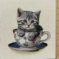 Preview: Dekostoff Gobelin Panel Katze - Panel 54