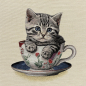 Preview: Dekostoff Gobelin Panel Katze - Panel 54
