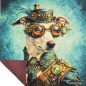 Preview: Steampunk Hund | Kissenpanel