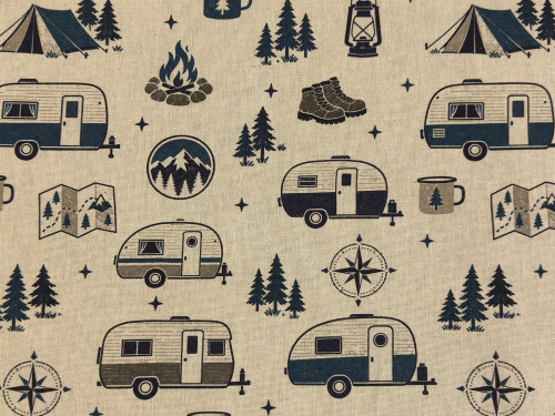 Canvas | Wohnwagen & Camping| blau, beige