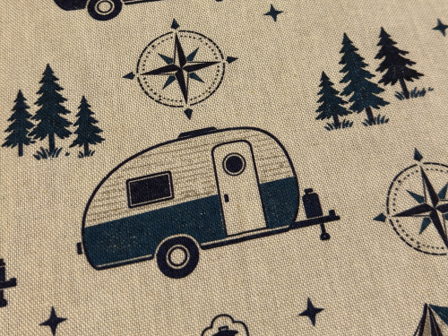 Preview: Canvas | Wohnwagen & Camping| blau, beige
