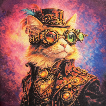 Steampunk Katze | Kissenpanel