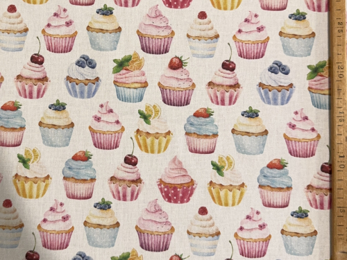Preview: Canvas | Cupcake | offwhite, mehrfarbig