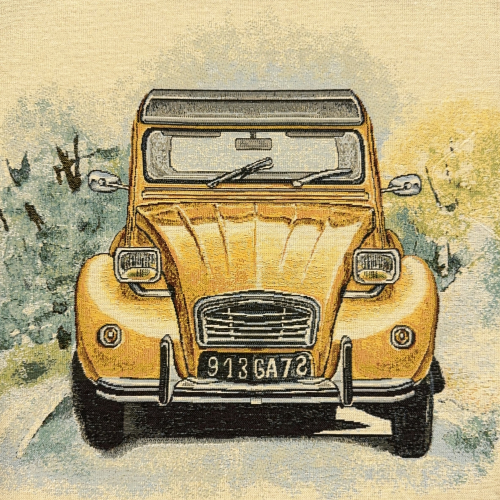Dekostoff Gobelin Panel Oldtimer Gelb - Panel 24