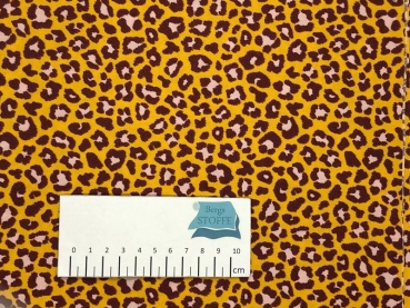 Baumwoll-Stoff Leopardenmuster Gelb Braun Nr 3497
