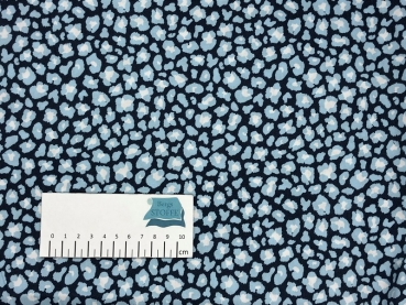 Baumwoll-Stoff Leopardenmuster Blau Nr 3501