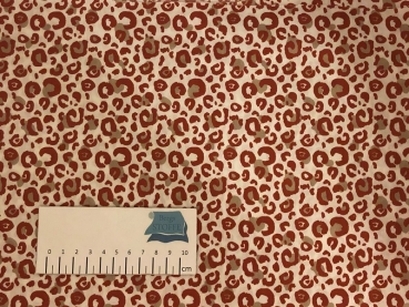Baumwoll-Stoff Leopardenmuster Braun Weiß Nr 3525