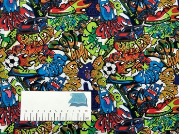 Baumwoll-Stoff Monster Bunt Nr 3529
