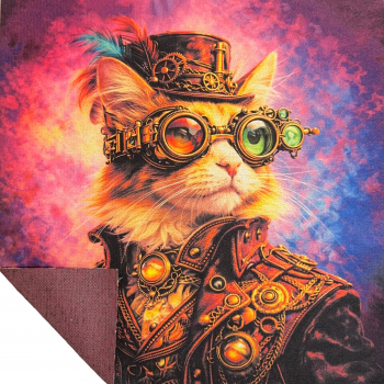 Preview: Steampunk Katze | Kissenpanel