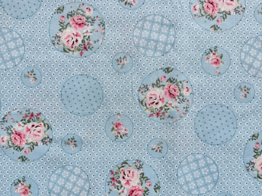Baumwoll-Stoff "Mathilda's Welt" Blau Nr 4868