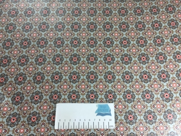 Beschichtete Baumwolle Retro Grau Bunt Nr 2569