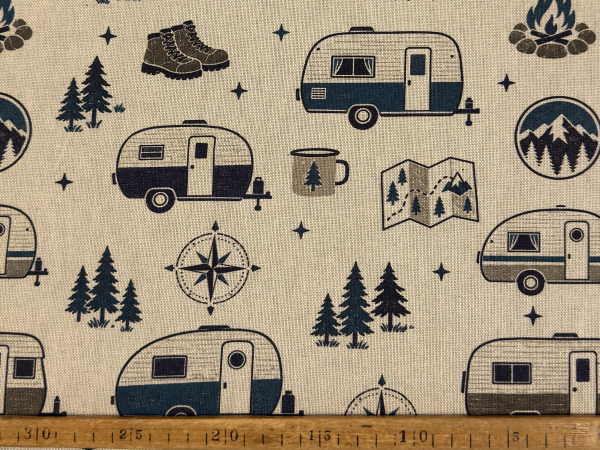 Canvas | Wohnwagen & Camping| blau, beige