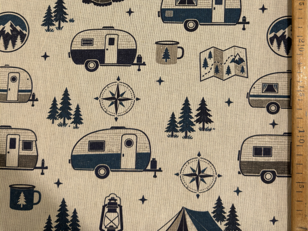 Canvas | Wohnwagen & Camping| blau, beige
