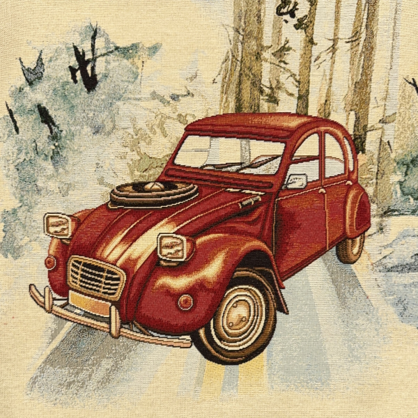 Dekostoff Gobelin Panel Oldtimer Rot - Panel 23