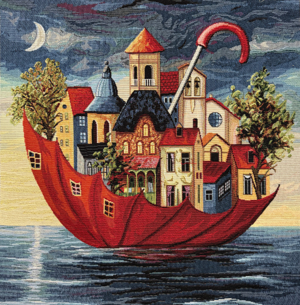 Dekostoff Gobelin Panel Regenschirm - Panel 51