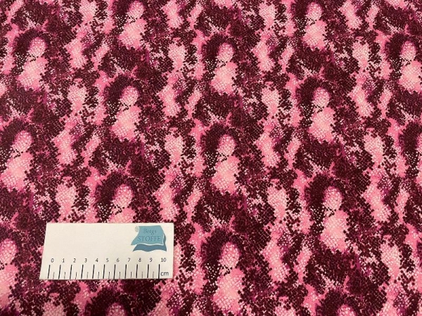 Jersey Baumwoll-Stoff Schlangenmuster Lila Bunt Nr 3996