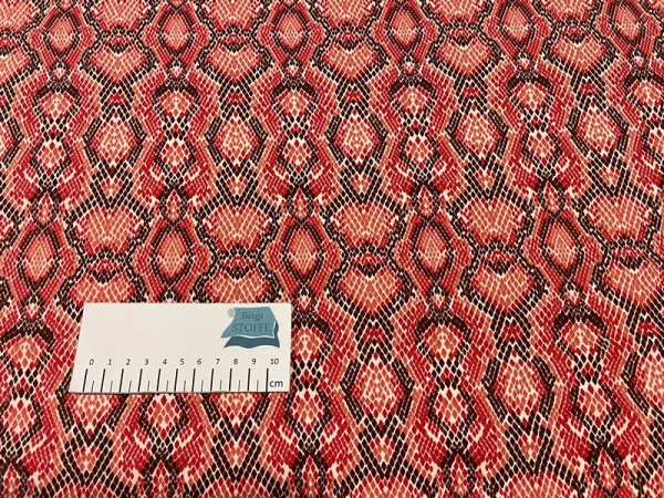 Jersey Baumwoll-Stoff Schlangenfell Rot Bunt Nr 3829