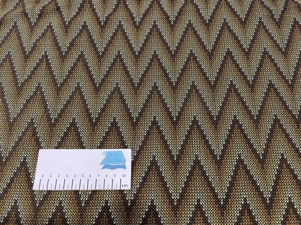 Jersey Baumwoll-Stoff Zickzack Braun Bunt Nr 3831