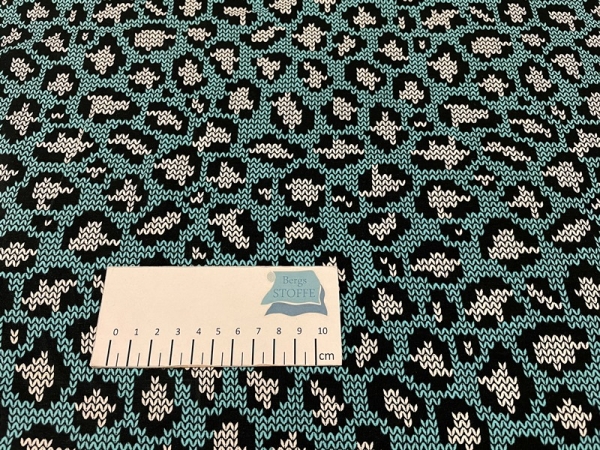 Jersey Baumwoll-Stoff Retro Hellblau Bunt Nr 3854