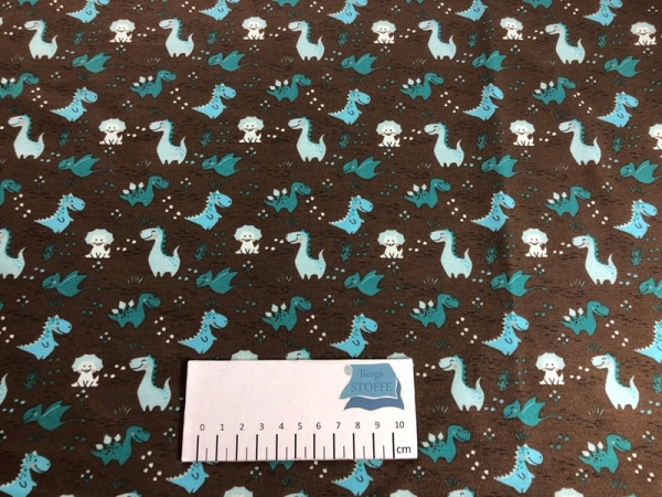 Jersey Baumwoll-Stoff Stenzo Dino Braun Bunt Nr 3181