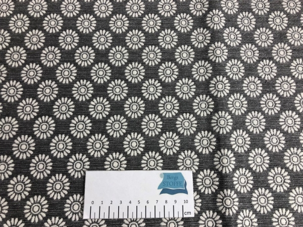 Gobelinstoff Blumen Grau Bunt Nr 3344