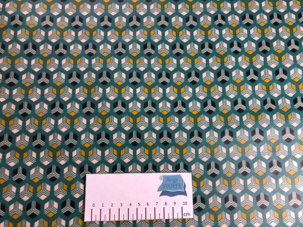 Beschichtete Baumwolle Retro Grün Bunt Nr 3324