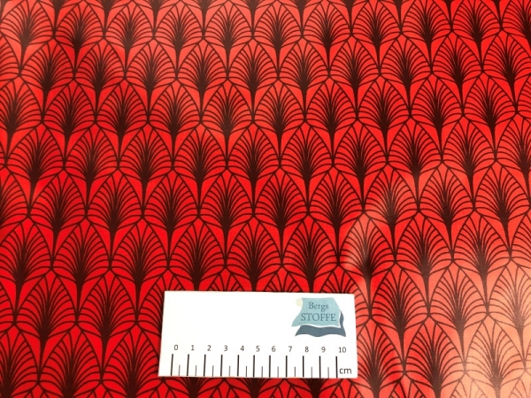 Beschichtete Baumwolle Retro Rot Bunt Nr 3331