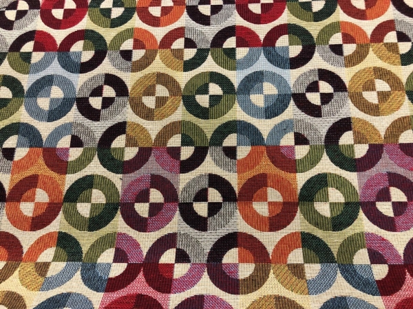 Gobelinstoff Kreise Beige Bunt Nr 4664