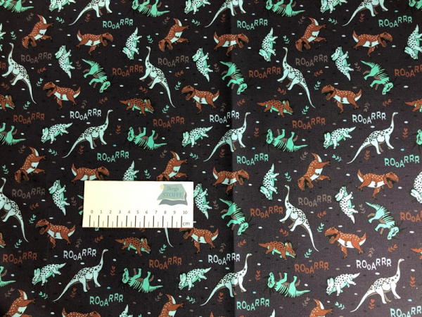Baumwoll-Stoff Dinosaurier Bunt Nr 3410