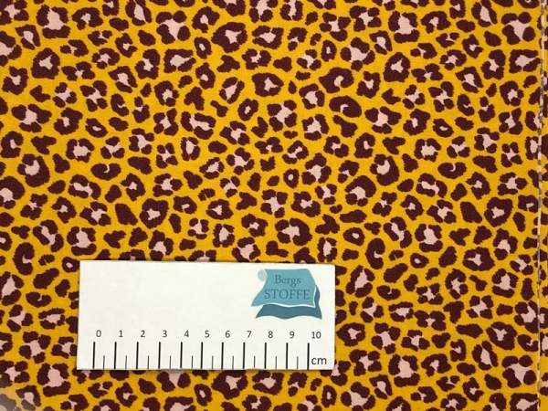 Baumwoll-Stoff Leopardenmuster Gelb Braun Nr 3497
