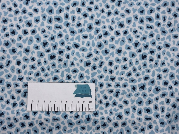 Baumwoll-Stoff Leopardenmuster Blau Marine Nr 3499
