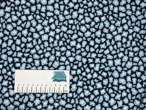 Baumwoll-Stoff Leopardenmuster Blau Nr 3501