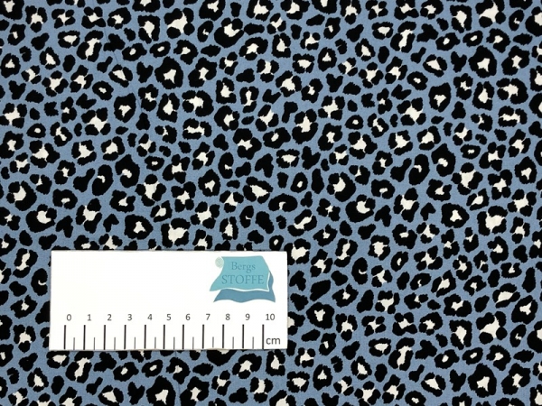 Baumwoll-Stoff Leopardenmuster Blau Schwarz Nr 3506