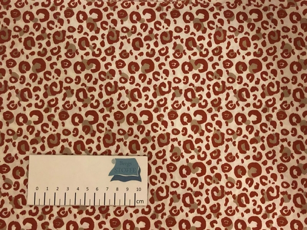 Baumwoll-Stoff Leopardenmuster Braun Weiß Nr 3525