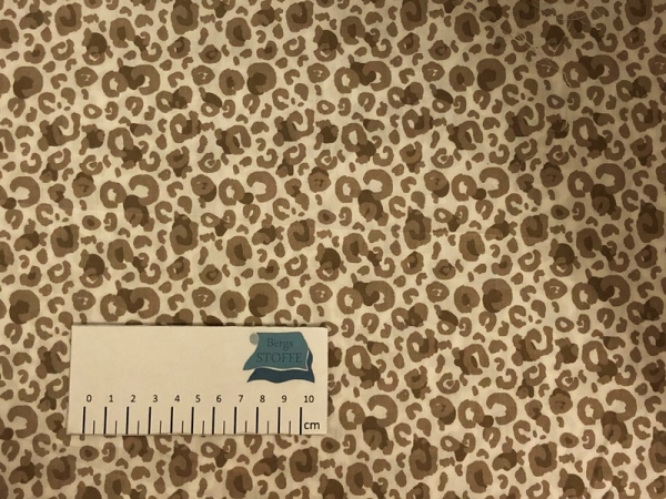 Baumwoll-Stoff Leopardenmuster Beige Weiß Nr 3526