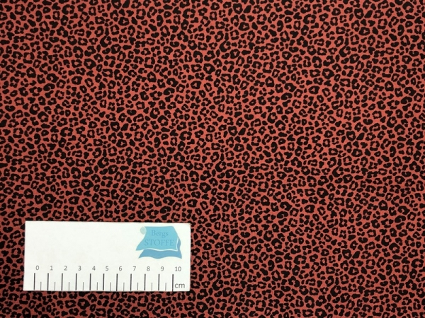 Baumwoll-Stoff Leopardenmuster Rot Schwarz Nr 3808