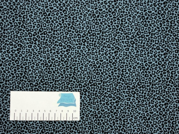 Baumwoll-Stoff Leopardenmuster Blau Schwarz Nr 3810