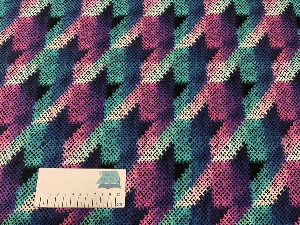 Jersey Baumwoll-Stoff Retro Bunt Nr 4103