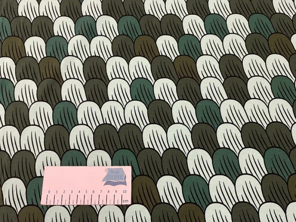 Jersey Baumwoll-Stoff Fischschuppen Mint Bunt Nr 4096