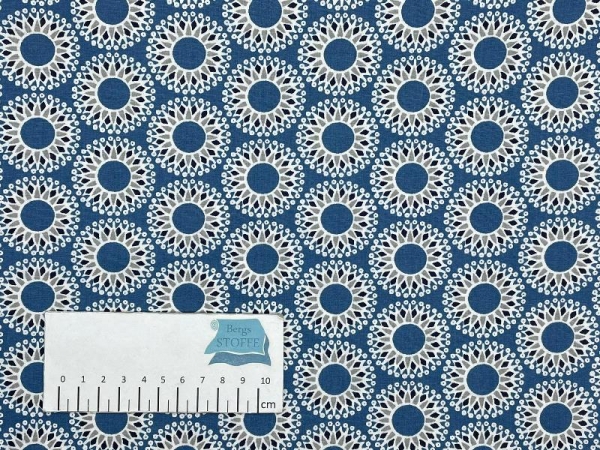 Baumwoll-Stoff Kreise Blau Bunt Nr 4205