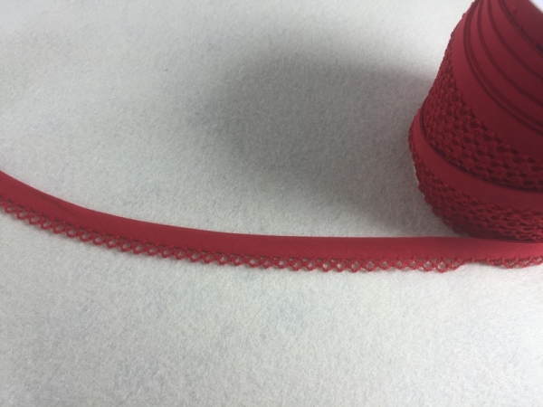 BW Schrägband mit Häckelborde Rot Nr 68