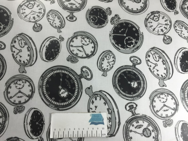 Beschichtete Baumwolle Uhr Bunt Nr 1763