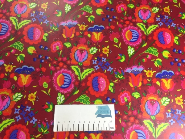Beschichtete Baumwolle Blumen Bunt Nr 2232
