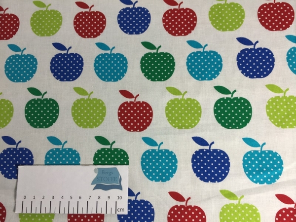 Baumwolle Äpfel Creme Bunt Nr 210