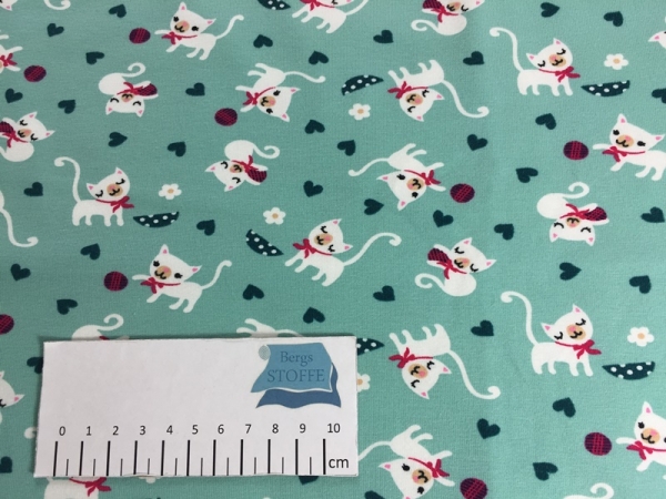 Jersey Baumwoll-Stoff Katze Mint Nr 339