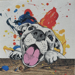 Dekostoff Gobelin Panel Hund - Panel 49